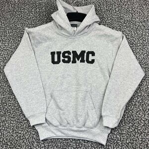 MV Sport USMC United States Marine Corps Hoodie Youth Medium Gray New M
